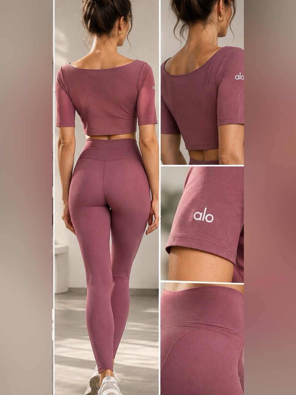 Alo Yoga 2-Piece Workout Set – Dusty Mauve